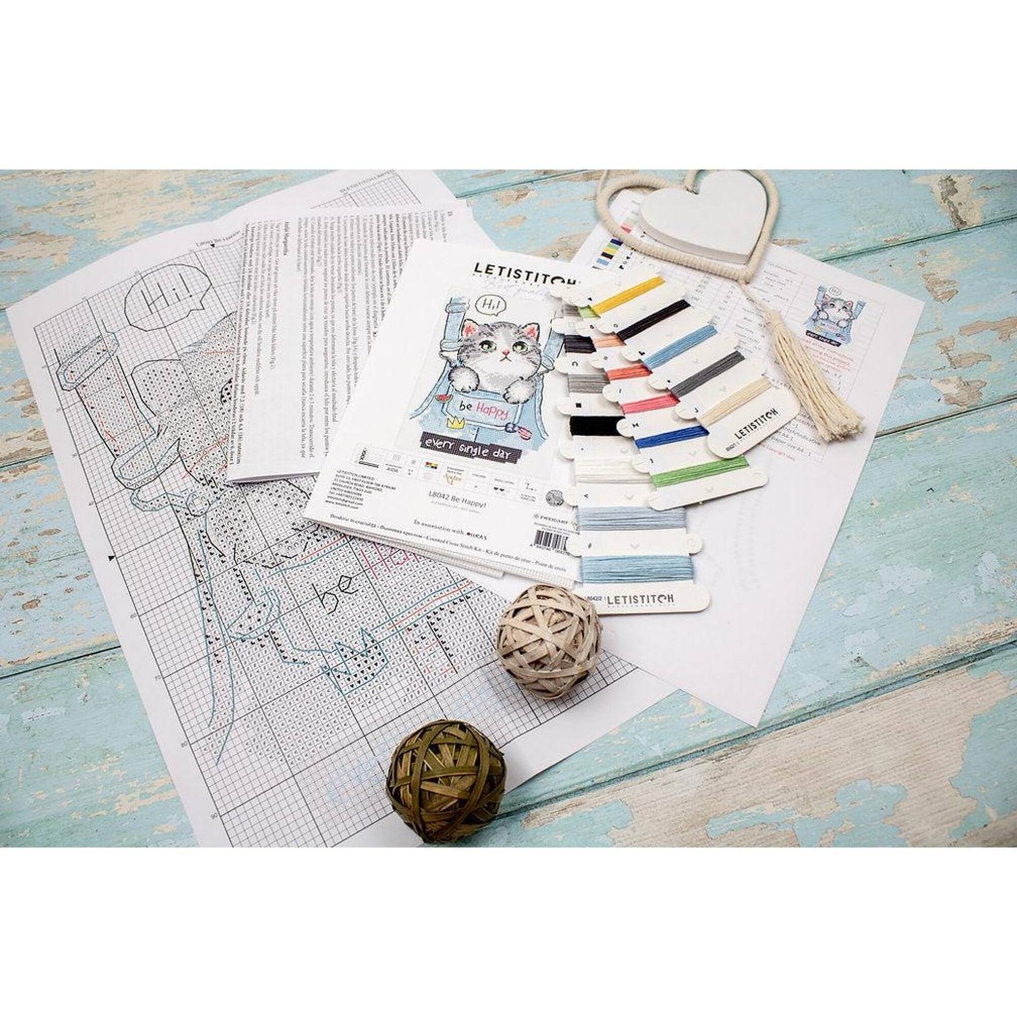 Letistitch Be Happy Counted Cross Stitch Kit